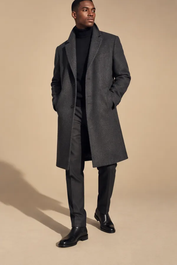 Adult model virtually trying on a wool coat