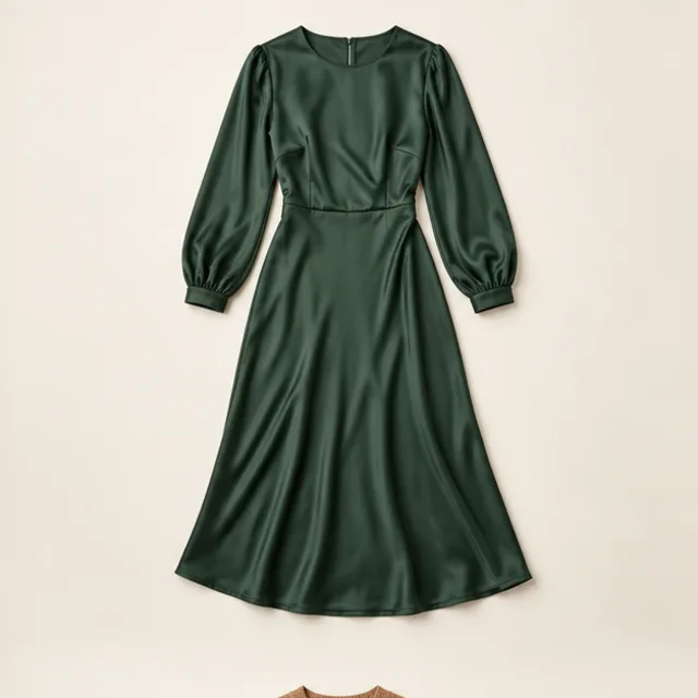 Satin midi dress preset in the bottom / dress slot for Dinner date